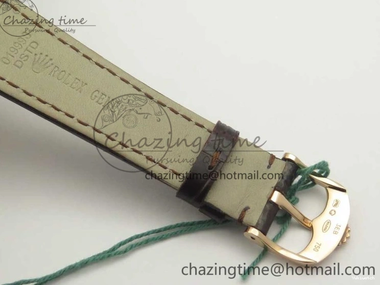 Best Leather Markers Edition Real A3165 Strap Date Brown RG Black Sticks 50519 on Dial Cellini MK 0408